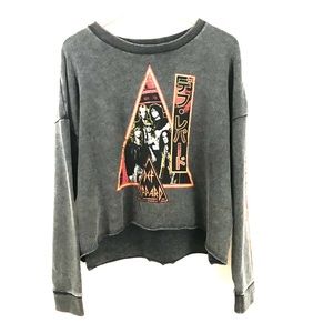 Junk Food cropped Def Leppard sweatshirt